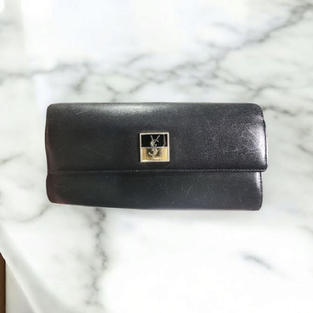 YSL Black Leather Wallet